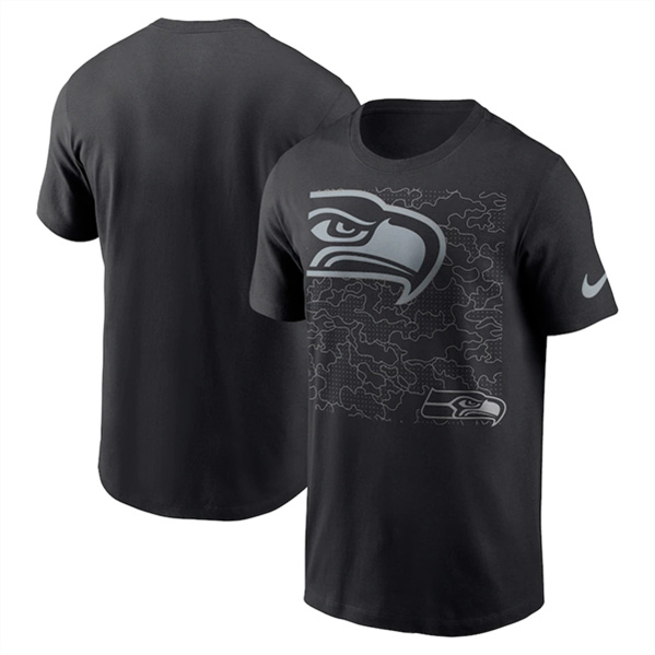 Men's Seattle Seahawks Black T-Shirt - Click Image to Close